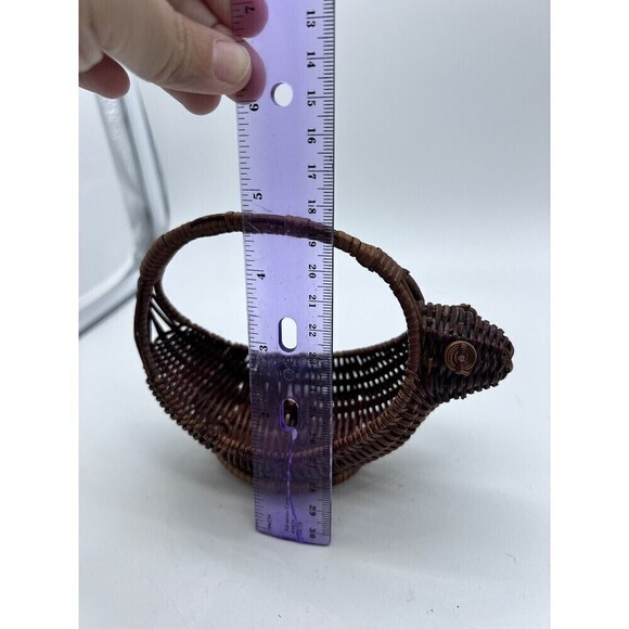 Vintage Squirrel Wicker Animal Basket Planter Catchall Nature Core Home Decor - Picture 5 of 5